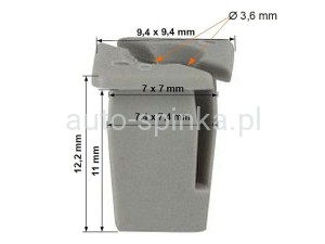 C70654 Kostka 7x7x11 na wkręt 4,8 zderzaka osłon bagażnika BMW 51717154520 07147117569