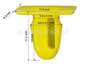 C70661 Spinka 6 x 10 nakładki progu wew BMW żółty 51478244458