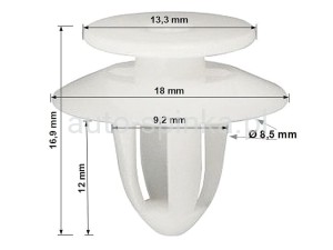 C70662 Spinka 8,5 tapicerki bagażnika słupka boczków plastikowych BMW MINI biały 51497054228 07147293811 51498158273 07147152593