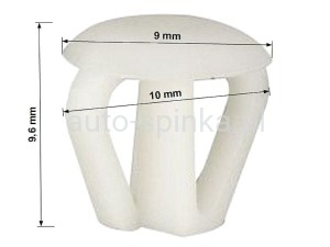 C70633 Zaślepka 9,3 klapy maski Seat Skoda VW biały 1J0827713