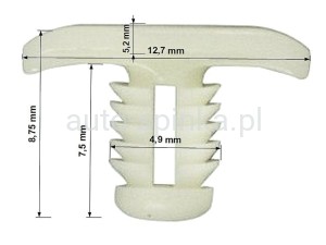 C70629 Spinka 4,5 x 7,5 uszczelki Skoda VW 1Z0837732 1Z0 837 732 1K8837732 1K8 837 732