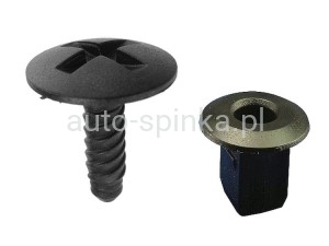 C50870+AS601010 Wkręt + kostka obudowy akumulatora pasa przód VW 7H0915450 7H0 915 450 7M3915428 7M3 915 428